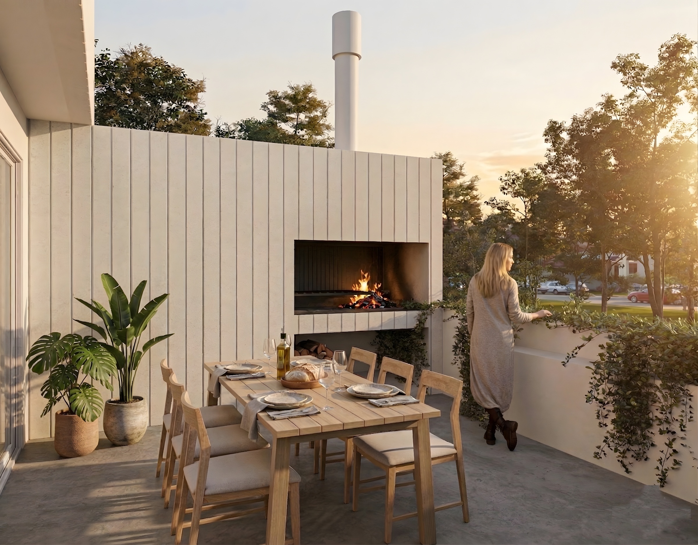 Terraza con parrilla